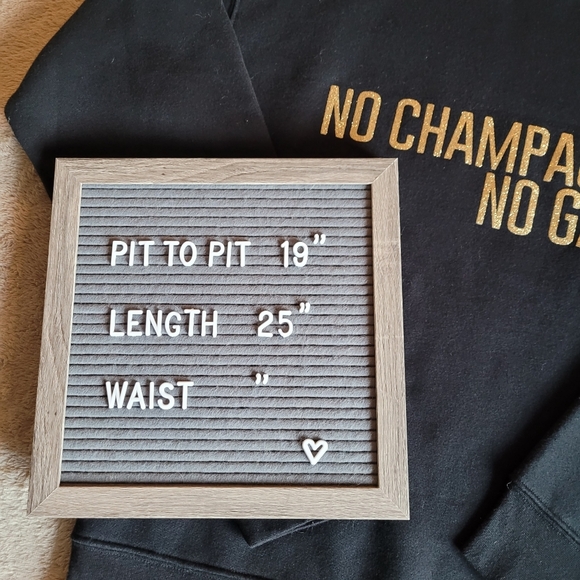 Brunette The Label No Champagne No Gain Core Crew in Gold Glitter XS/S - Picture 7 of 10